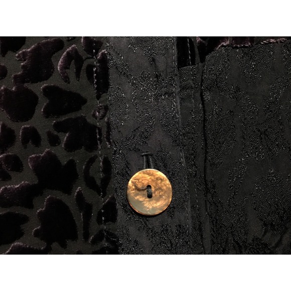 URU Velvet Burnout‎ Sleeveless Blouse One Size Purple Textured Jacquard Vintage - Picture 12 of 12